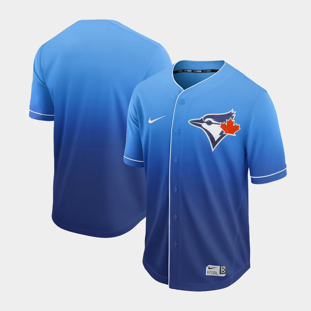 Men's Toronto Blue Jays Blank Blue Fade Stitched MLB Jersey